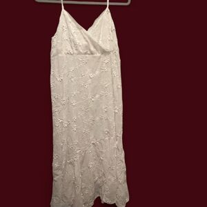 White Floral Lace Dress By Pol
